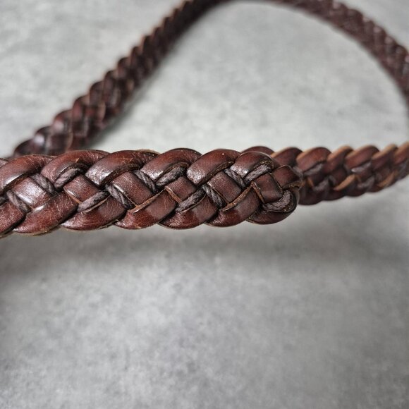 Eddie Bauer Genuine Leather Brown Braided Belt - Picture 7 of 7